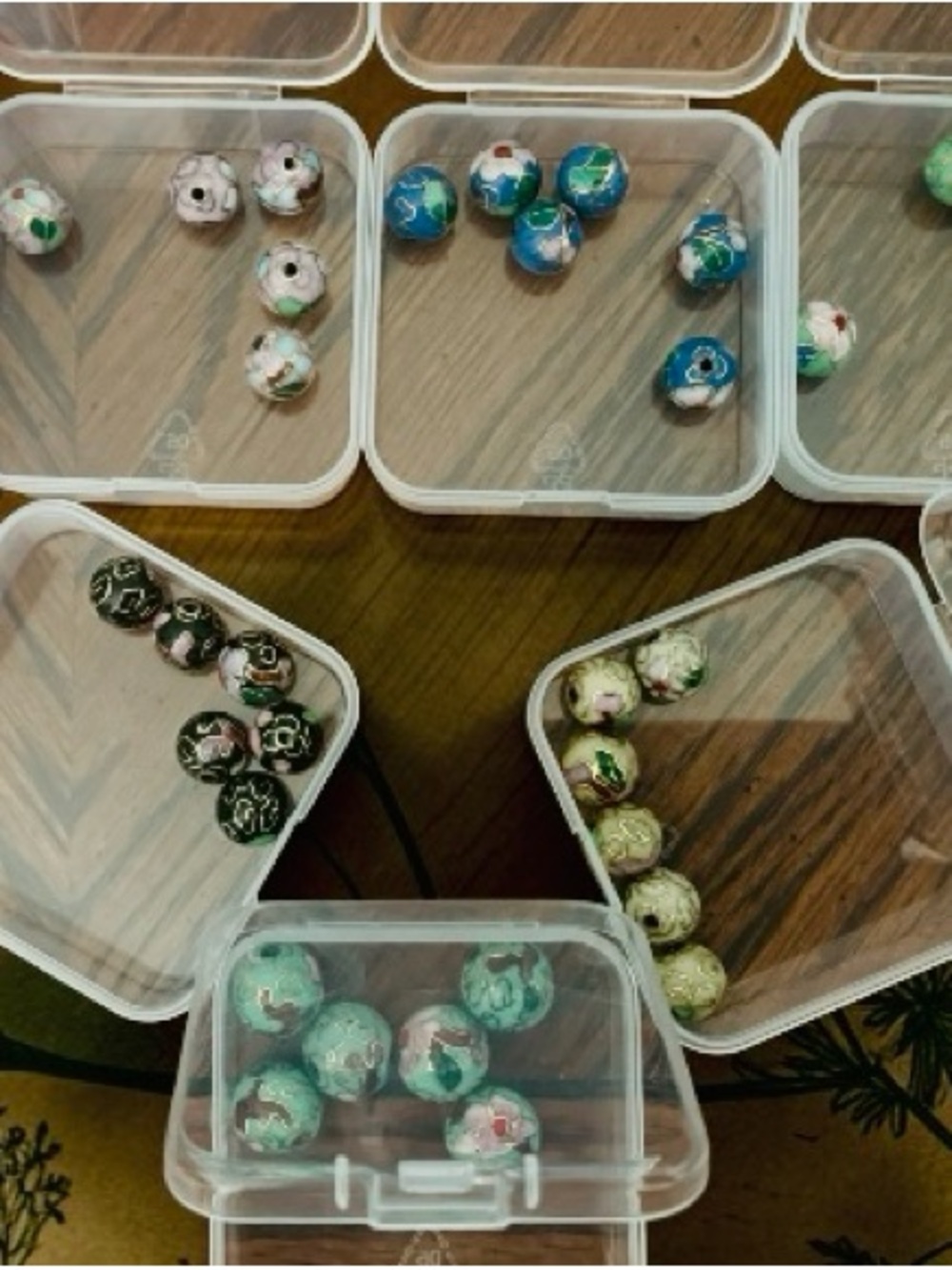 Hand-Painted Cloisonné Bead Set